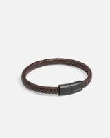 اسوارة رجالية من الجلد المجدول بلون بني