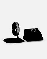 طقم اسوارة وخاتم ملفت بلون فضي