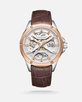 ساعة حياة الرجالية اتوماتيك بلون بني