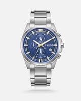 ساعة رجالية بسير من الستيل بلون فضي