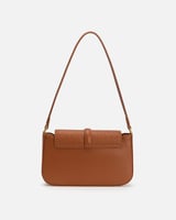 شنطة نسائية بتصميم ناعم بلون بني