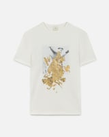 تي شيرت نسائي من القطن باللون الأبيض