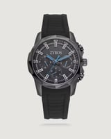 ساعة رجالية بسير من الربل بلون أسود