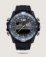 ساعة رجالية بسير من الربل بلون أسود