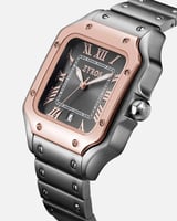 ساعة رجالية بسير من الستيل بلون رمادي