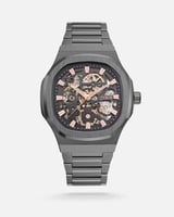 ساعة رجالية بسير ستيل بلون رمادي