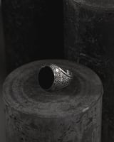 خاتم فضة رجالي كلاسيك بحجر اونكس أسود