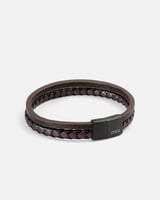 اسوارة رجالية بتصميم كلاسيك بلون أسود و بني