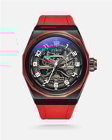 ساعة رجالية متفردة باللون الأحمر