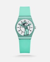 ساعة أطفال من الربل بلون أخضر