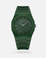 ساعة رجالية بسير كاربون بلون أخضر