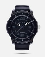 ساعة رجالية من الربل بلون أسود.