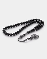 سبحة من حجر البكلايت باللون الأسود