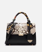 شنطة نسائيه جلد بلون أسود وجلد متدرج