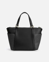 ‎ شنطة نسائية من الجلد بلون أسود