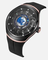 ساعة رجالية مبتكرة بلون أسود