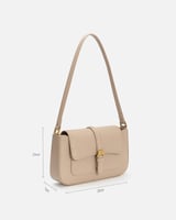 شنطة نسائية بتصميم ناعم بلون بيج