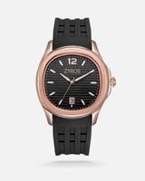 ساعة رجالية من الربل بلون أسود.