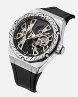 ساعة رجالية بسير ربل بلون أسود