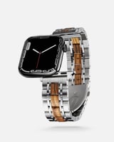 سوار ساعة آبل من الستيل والخشب