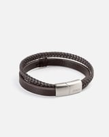 اسوارة رجالية بتصميم اسورتين بلون بني