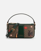 ‎ شنطة نسائية بتصميم عملي بلون أخضر.