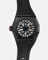 ساعة رجالية بسير ربل بلون أسود