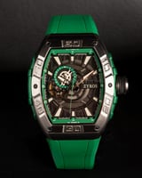 ساعة رجالية ربل باللون الأخضر