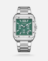 ساعة رجالية من الستيل باللون الفضي