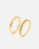 خاتمين نسائية باللون الذهبي