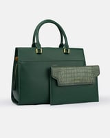 شنطة نسائية بحجم متوسط من الجلد بلون أخضر