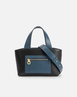 شنطة نسائية من الجلد مميزة بلون أزرق