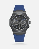 ساعة رجالية بسير ربل بلون أزرق