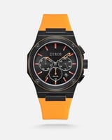 ساعة رجالية بسير ربل بلون أورنج