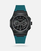 ساعة رجالية بسير ربل بلون أخضر