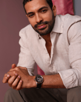 ساعة سيف الرجالية بلون أسود