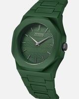ساعة رجالية بسير كاربون بلون أخضر