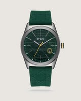 ساعة رجالية بسير من الربل بلون أخضر