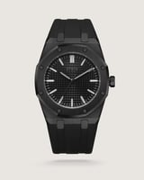 ساعة فخر الرجالية من الربل بلون أسود