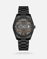 ساعة رجالية من الستيل بلون أسود