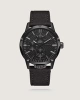 ساعة رجالية بسير من القماش باللون الأسود