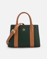 شنطة نسائية بلون أخضر وبني