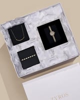 طقم نسائي أنيق الساعة بلون فضي وذهبي