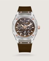 ساعة بتال الرجالية اتوماتيك ربل بلون بني