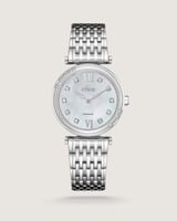 ساعة الماس نسائية أناقة مدروسة بلون فضي