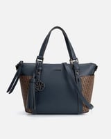 ‎ شنطة نسائية من الجلد بلون أزرق