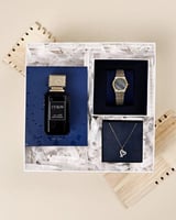 هدية نسائية ساعة وسلسال وعطر