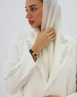 ساعة توق النسائية بسير من الجلد الفاخر بلون أسود