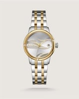 ساعة مَوج النسائية من الستيل بلون ذهبي وفضي