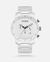 ساعة رجالية بسير سيراميك بلون أبيض